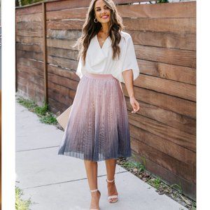 S - Vici Ombre Pleated Tulle Skirt
